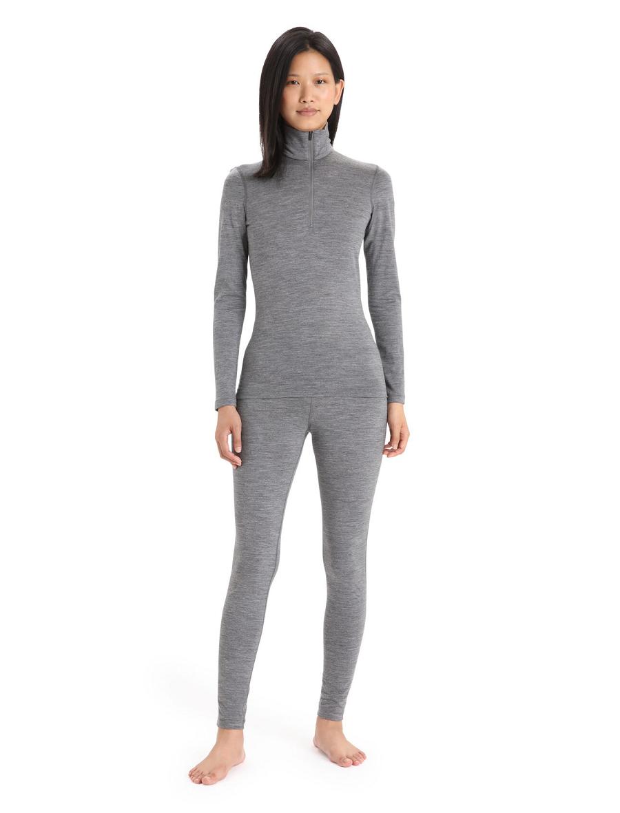 Icebreaker Merino 200 Oasis Long Sleeve Half Zip Thermal Top Női Base Layers Szürke | HU 1903WNBY